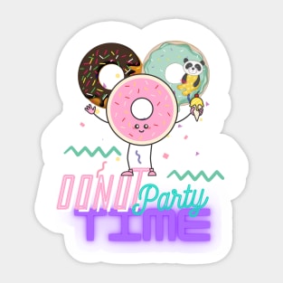 Summer Donut Party Time Sticker